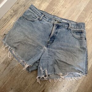 Vintage Harley-Davidson Light Blue Frayed Denim Shorts